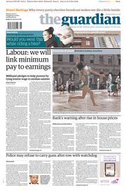 The Guardian Newspaper Front Page (UK) for 19 May 2014