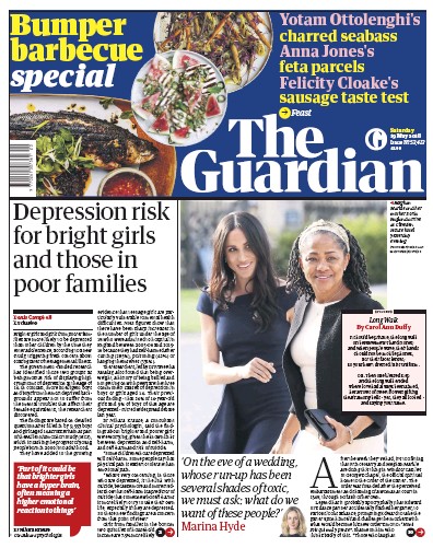 The Guardian Newspaper Front Page (UK) for 19 May 2018