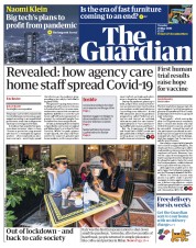 The Guardian (UK) Newspaper Front Page for 19 May 2020