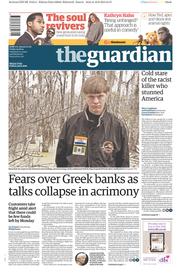 The Guardian Newspaper Front Page (UK) for 19 June 2015