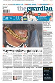 The Guardian Newspaper Front Page (UK) for 19 July 2013