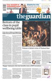 The Guardian Newspaper Front Page (UK) for 19 August 2015