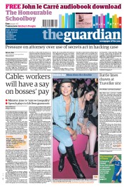 The Guardian (UK) Newspaper Front Page for 19 September 2011