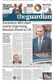 The Guardian (UK) Newspaper Front Page for 1 November 2016