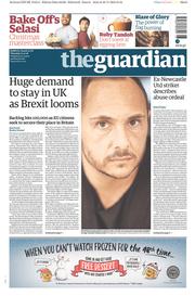 The Guardian (UK) Newspaper Front Page for 1 December 2016