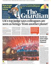 The Guardian (UK) Newspaper Front Page for 1 January 2019
