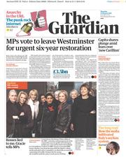 The Guardian (UK) Newspaper Front Page for 1 February 2018