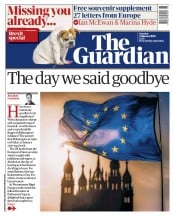 The Guardian (UK) Newspaper Front Page for 1 February 2020