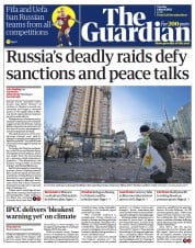 The Guardian (UK) Newspaper Front Page for 1 March 2022