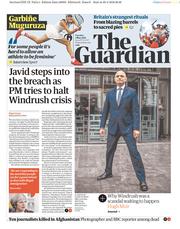 The Guardian (UK) Newspaper Front Page for 1 May 2018