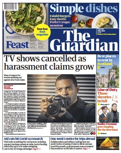 The Guardian Newspaper Front Page (UK) for 1 May 2021