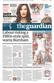 The Guardian Newspaper Front Page (UK) for 1 August 2015