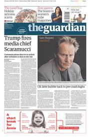 The Guardian (UK) Newspaper Front Page for 1 August 2017