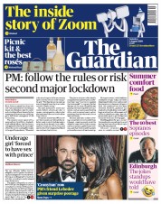 The Guardian (UK) Newspaper Front Page for 1 August 2020