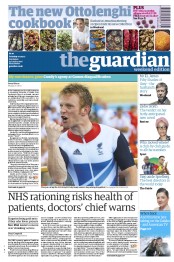 The Guardian (UK) Newspaper Front Page for 1 September 2012