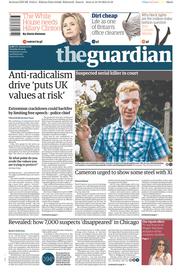 The Guardian (UK) Newspaper Front Page for 20 October 2015