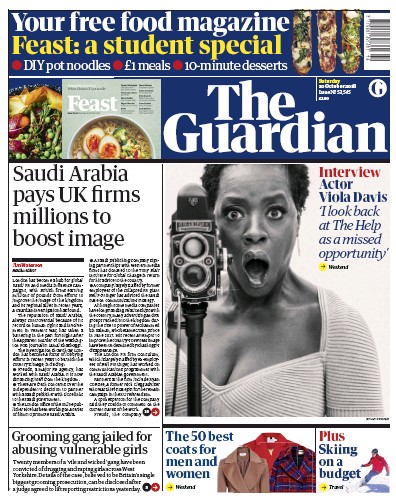 The Guardian Newspaper Front Page (UK) for 20 October 2018