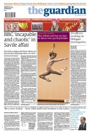 The Guardian Newspaper Front Page (UK) for 20 December 2012