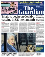 The Guardian (UK) Newspaper Front Page for 20 March 2020