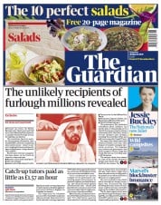 The Guardian (UK) Newspaper Front Page for 20 March 2021