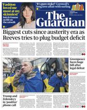 The Guardian front page for 20 March 2025