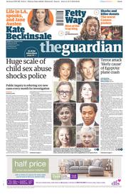 The Guardian (UK) Newspaper Front Page for 20 May 2016