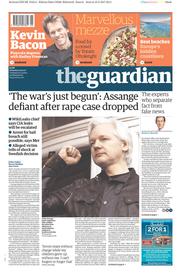The Guardian (UK) Newspaper Front Page for 20 May 2017