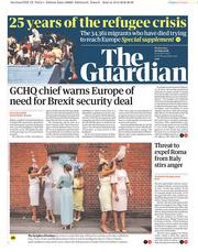 The Guardian (UK) Newspaper Front Page for 20 June 2018