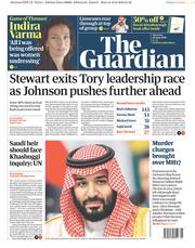 The Guardian (UK) Newspaper Front Page for 20 June 2019