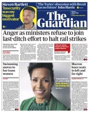 The Guardian (UK) Newspaper Front Page for 20 June 2022
