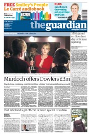 The Guardian Newspaper Front Page (UK) for 20 September 2011