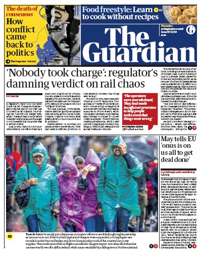 The Guardian Newspaper Front Page (UK) for 20 September 2018