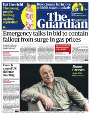 The Guardian (UK) Newspaper Front Page for 20 September 2021