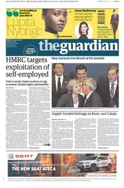 The Guardian (UK) Newspaper Front Page for 21 October 2016