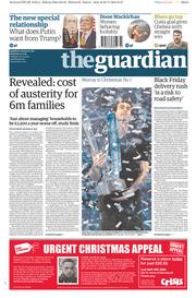 The Guardian (UK) Newspaper Front Page for 21 November 2016