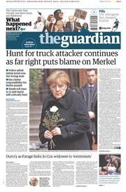 The Guardian (UK) Newspaper Front Page for 21 December 2016