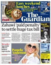 The Guardian front page for 21 January 2023