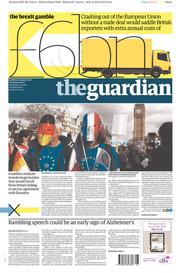 The Guardian (UK) Newspaper Front Page for 21 February 2017