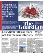 The Guardian (UK) Newspaper Front Page for 21 February 2022