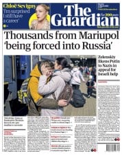 The Guardian (UK) Newspaper Front Page for 21 March 2022
