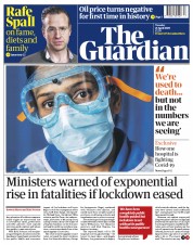 The Guardian (UK) Newspaper Front Page for 21 April 2020