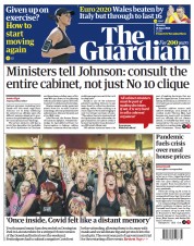 The Guardian (UK) Newspaper Front Page for 21 June 2021