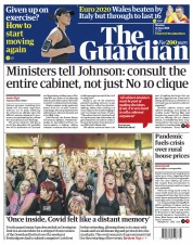The Guardian (UK) Newspaper Front Page for 21 June 2021