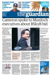 The Guardian (UK) Newspaper Front Page for 21 July 2011