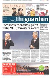 The Guardian (UK) Newspaper Front Page for 21 July 2017