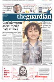 The Guardian (UK) Newspaper Front Page for 21 August 2017
