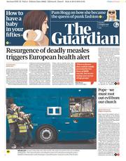 The Guardian (UK) Newspaper Front Page for 21 August 2018