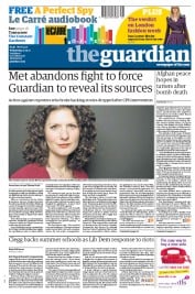 The Guardian (UK) Newspaper Front Page for 21 September 2011
