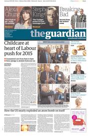 The Guardian Newspaper Front Page (UK) for 21 September 2013