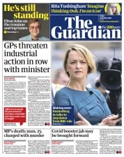 The Guardian (UK) Newspaper Front Page for 22 October 2021